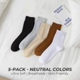thumbnail image 6 of Kinyoki Crew Socks for Women, Thin Cotton Casual Soft Aesthetic Womens Socks 5 Pairs, 6 of 6