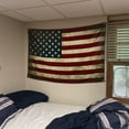thumbnail image 2 of Vintage American Flag Tapestry 60" x 40", Retro Stars and Stripes USA Flag Poster for Dorm Living Room Bedroom Wall Hanging Mancave Wall Tapestry College Dorm Decor, 2 of 6
