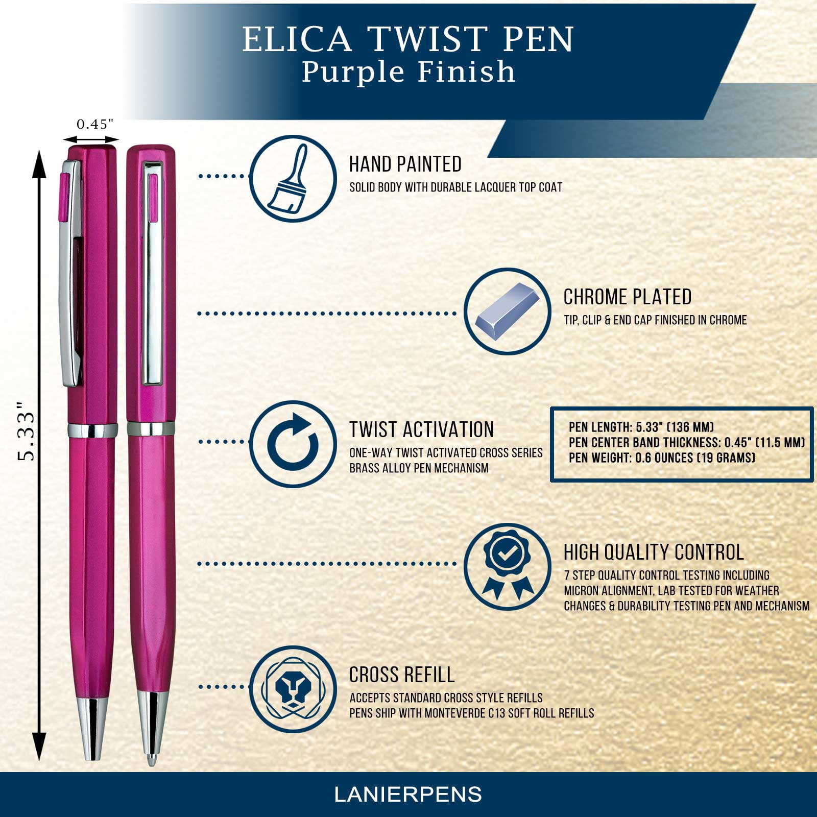 Elica Ball Pen - Purple with Single Gift Box Rosewood