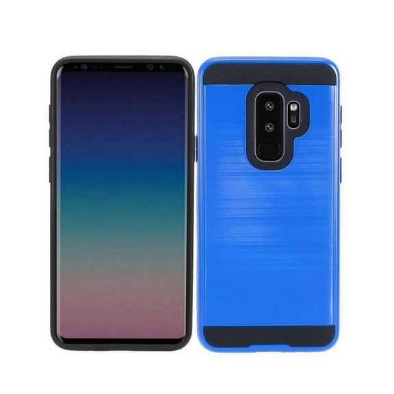 Samsung Galaxy S9 Plus Phone Case, 2-Piece Style Hybrid Shockproof Hard Case Cover with Hybird Shockproof- Blue