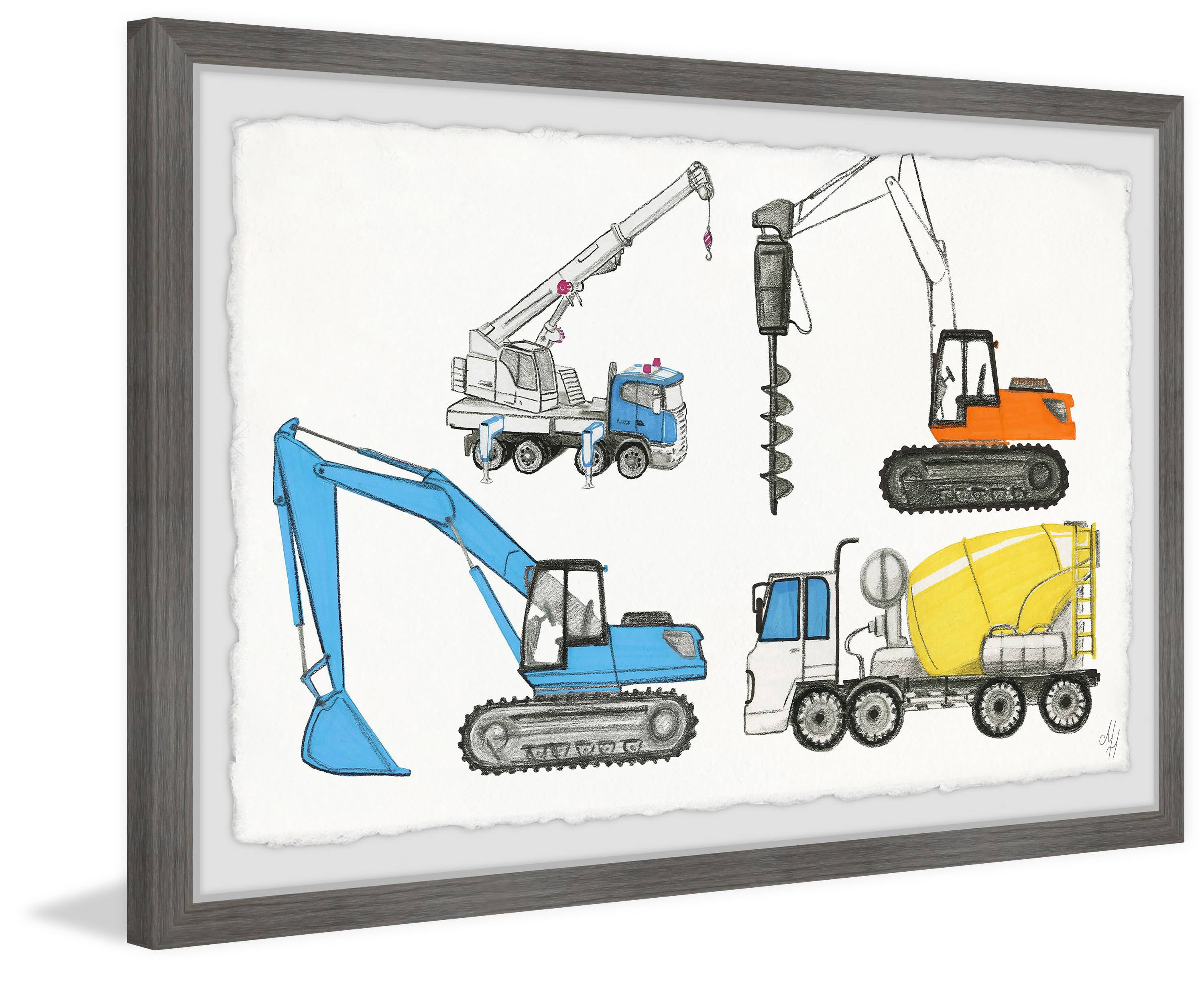 Marmont Hill Powerful Trucks Framed Wall Art