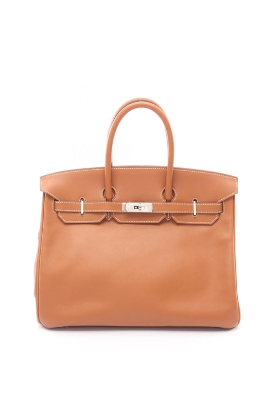 Pre-Owned Hermes Herms Birkin 35 handbag in Swift leather, brown, for women