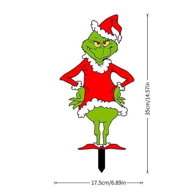 The Grinch Stealing Christmas Yard Signs With Stakes For Xmas Garden Lawn  Outdoor Party Decors