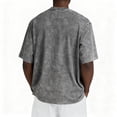 thumbnail image 4 of Qwertyu Men's Cotton T-Shirts Heavy Loose Fit Vintage Washed Tee Unisex Short Sleeve Casual Tee Tops with Pocket Gray 4XL, 4 of 5