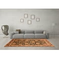 thumbnail image 3 of Ahgly Company Indoor Square Oriental Orange Industrial Area Rugs, 3' Square, 3 of 4