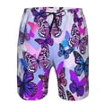 thumbnail image 3 of Balery Flying Butterflies Traje de Baño Estilo Hawaiano para Hombre, Shorts de Secado Rápido con Bolsillos-Small, 3 of 6