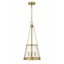 3 Light Pendant in Industrial Style-25 inches Tall and 12 inches Wide-Rubbed Brass  Finish Bailey Street Home 372-Bel-4973435