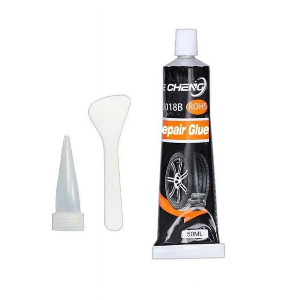 Colle de réparation de pneus, 50 ml de ciment caoutchouc noir professionnel pour fixation des parois latérales de voiture et moto, forte adhérence et étanche