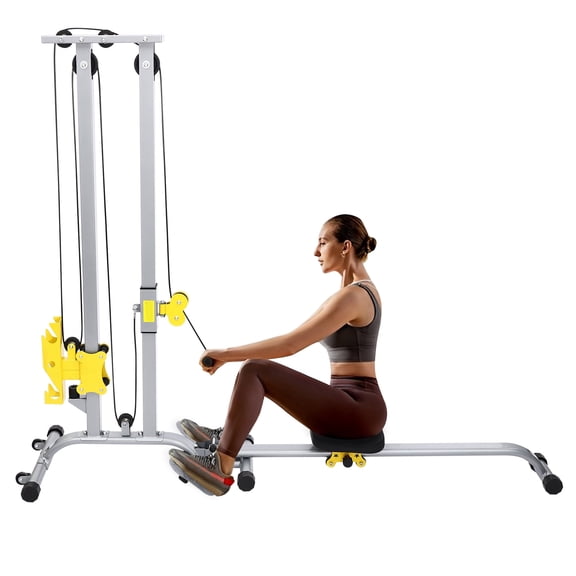 Silver Multifunctional Home Gym Power Rack - 220lbs Capacity Steel Stand w/1.85" Thick PU Cushion for Full-Body Workouts