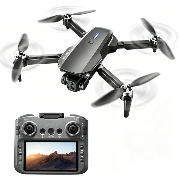 E88 Drone with HD Dual Camera, Mini Drone Foldable RC Quadcopter with Brushless Motor, Toys Gifts for Kids and Adults Beginners, Black