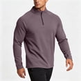 thumbnail image 4 of Men Fall Clothes,Athletic Shirts for Men Solid Color Long Sleeve 1/4 Zip Stretchy Sport T-Shirts with Thumb Hole Casual Gym Workout Top, 4 of 7
