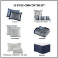 thumbnail image 4 of Cotton Bedding Set 12 Piece Comforter Set with Cotton Bed Sheets Navy Queen,Comforter Set, 4 of 21