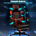 thumbnail image 4 of Goplus Chaise de Massage Gaming Inclinable Chaise de Bureau d'Ordinateur de Course avec Repose-Pieds Rouge, 4 of 10