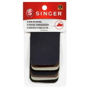 SINGER Fabric Iron-on Patches In Assorted Dark Colors, 2" x 3, 10 Count