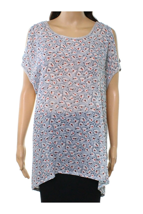 Two By Vince Camuto NEW Blue Womens Size 3X Plus Printed Tank Cami