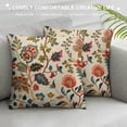 thumbnail image 3 of Orinice  Blue Gold Red Coral Tan Jacobean Pillowcases Abstract Red Flower Retro Throw Pillow Cover Case Cotton Linen Decorative Cushion for Couch Bed  White, 3 of 5