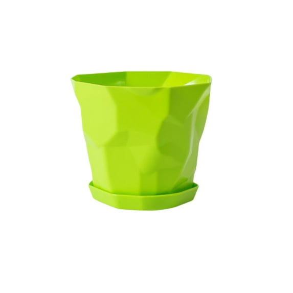 Linyer Plastic Flowerpot with Tray Ornamental Shock-proof Succulents Nursery Garden Planter Stable Lightweight Plant Pots Home Green