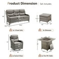 thumbnail image 2 of Gymojoy Patio Furniture 6 Pieces Wicker Outdoor Sectional Sofa Sets, Rattan Conversation Set with Fire Pit Table, Swivel Chairs for Backyard, Pool, 2 of 14