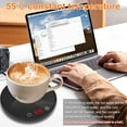 thumbnail image 4 of Grusce Coffee Mug Warmer Round Coffee Cup Warmer 8 Hours Auto Shut Off Portable Candle Warmer Ceramic Cup Warmer 2-Temp Settings Glass Cup Warmer Mug Heater for Coffee Milk, 4 of 7