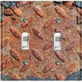 thumbnail image 1 of Metal Light Switch Plate Outlet Cover Image of Crosshatch Rusted MET003, 1 of 13