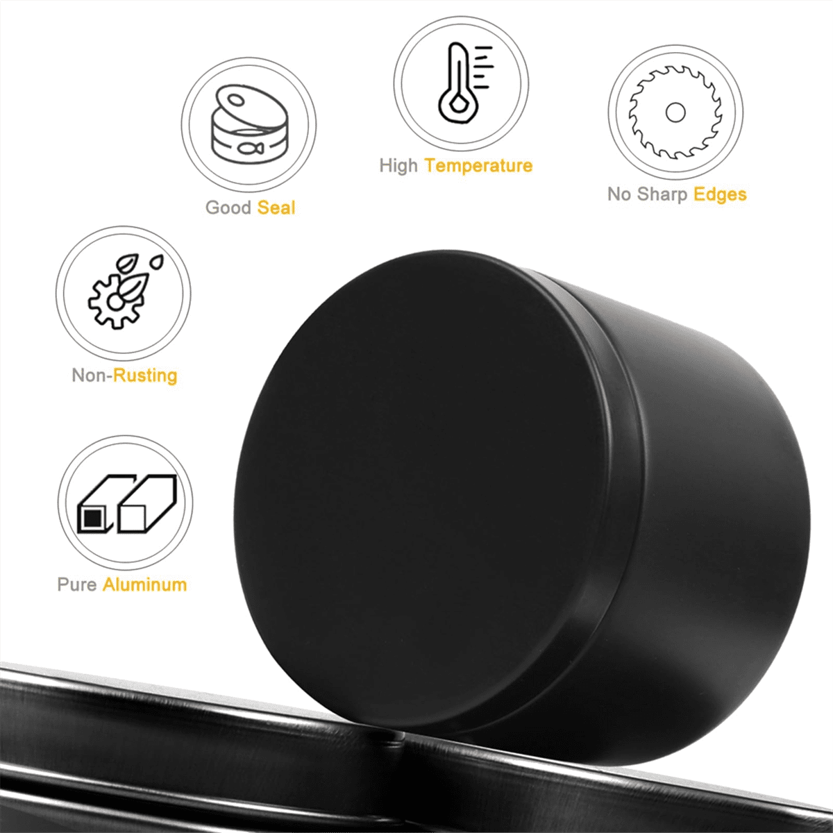 24Pcs Black Candle Tins, 4Oz Empty Candle Tin with Lids for DIY Candles Making, Matte Full Candle Jars for Candle Making