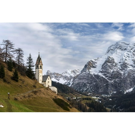 Chapel Barbarakapelle in the Village of Wengen, South Tyrol. Italy Print Wall Art By Martin (Best Of South Italy)