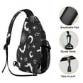 thumbnail image 3 of Sling Backpack,Black Halloween Bat Spider Pattern Sling Bag with Water Bottle Holder,Waterproof Sling Bag for Men/Women with Headphone Jack for Hiking,Travel, 3 of 6