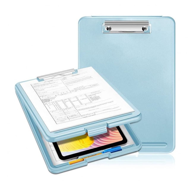 Portapapeles A4 con estante, portapapeles liviano, portapapeles portátil con compartimento de almacenamiento para enfermeras, médicos, maestros, estudiantes, capacitadores de ventas, escuelas,