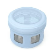 Ello Duraglass Reusable Glass Condiment Containers with Leak Proof Plastic Lid, 4 oz, Set of 3