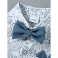thumbnail image 3 of CARETOO Infant Boy Clothes Suit Newborn Formal Outfits Dress Shirt Bowtie Suspender Shorts 3Pcs Set, 3 of 17