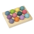 thumbnail image 2 of Tablero de clavijas de juego de bolas de clasificación de colores de madera, juguetes de colores del arco iris, 12 bolas, juguetes Montessori, 2 of 9