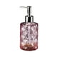thumbnail image 2 of Botella dispensadora de jabón de vidrio | Vidrio de color texturizado Rhombus | Acción de bomba para jabón líquido Champú Gel de ducha | Organizador de Cocina de Baño Recargable | 350ml, 2 of 6