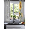 thumbnail image 2 of Sunflowers Sheer Curtains 39 Inch Length 2 Panels Set for Living Room/Bedroom, Spring Summer Bees Yellow Floral Grey Kitchen Curtains Grommet Semi-Sheer Curtains Drapes Window Treatments 27.5"x39"x2, 2 of 7