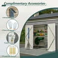 thumbnail image 2 of 8' x 4' Storage Sheds, Galvanized Metal Outdoor Shed with Lockable Door, Heavy Duty Outdoor Storage Cabinet for Garden, 2 of 8