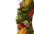 thumbnail image 6 of Northlight 12.5" Unlit Peach/Green Flowers with Moss and Twig Artificial Floral Spring Wreath, 6 of 6