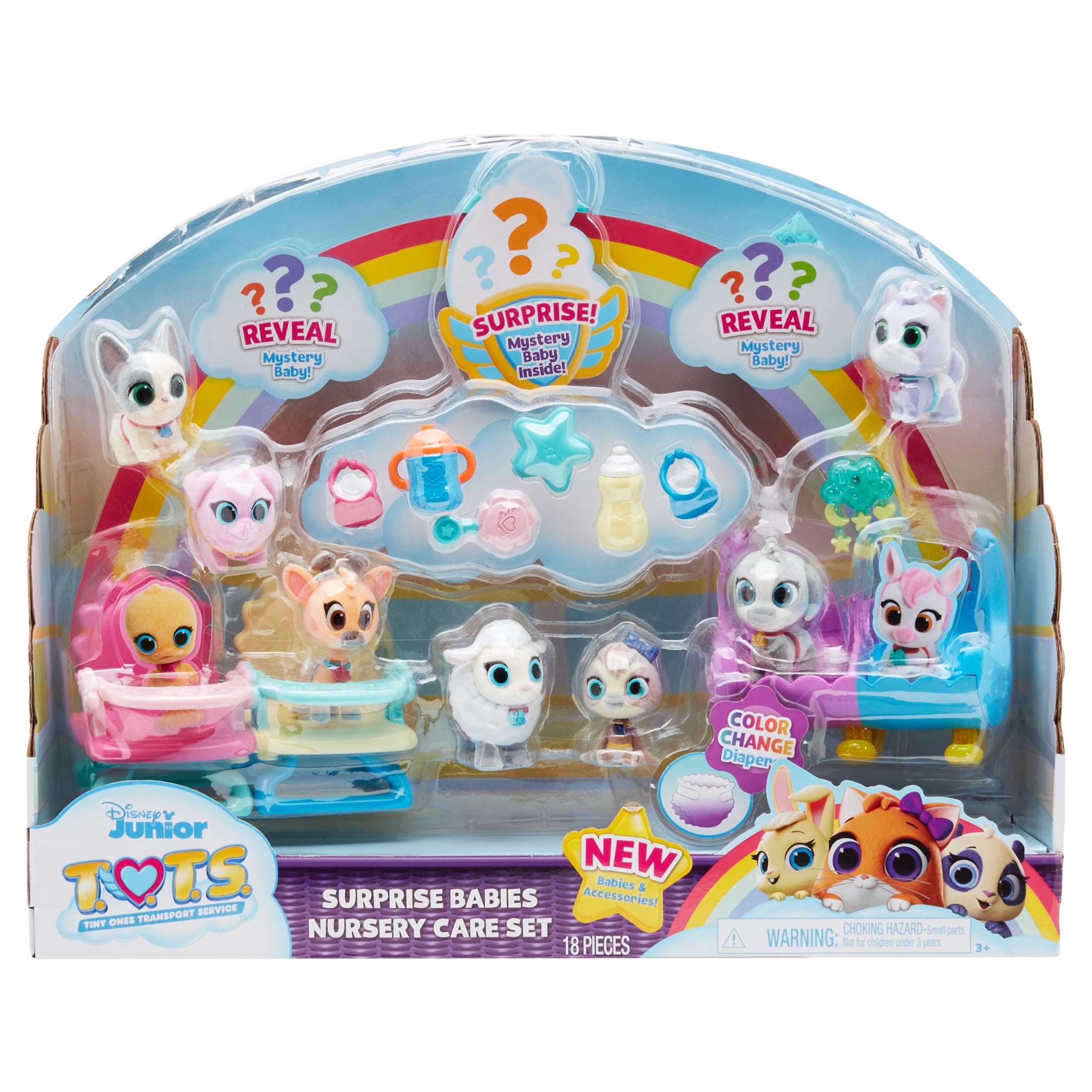 Just Play Disney Junior T.O.T.S. Surprise Babies Nursery Care Set, 18 pieces, Kids Toys for Ages 3 up