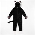 thumbnail image 7 of Faraee Kids Halloween Funny Pajamas 2-10 Years Flannel Fleece Black Leopard Hood Cat Costume Girls Boys Animal Cosplay Party One Piece Romper 2T 3T 4T 5T 6T, 7 of 7