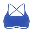 thumbnail image 6 of WCJM Women's nylon bra including 1x Bra Blue Polyester Women's Sports Bra Padded Crossed Back Bustier Without Underwire Spaghetti Straps For Yoga Fitness, 6 of 9