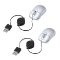 thumbnail image 1 of 2X Ratón con Cable Mini USB Cable Retráctil Ratón Pequeño Y Pequeño 1600 DPI Ratones óPticos de Viaje Compactos para Windows 98 2000 XP Vista Ve (Plateado), 1 of 5