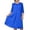 Blue, variant on Women's Plus Size Embroidered Floral Chiffon Patchwork Round Neck 3/4 Sleeve Elegant Casual Shift Mid-Length Loose Crew Neck Ruffle Blue, XL