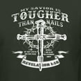 thumbnail image 3 of Wild Bobby, My Savior Is Tougher Than Nails Revelation 1:18, Inspirational Christian, Men Graphic Tank Top, Forest Green, Small, 3 of 5