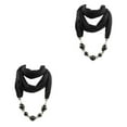 thumbnail image 4 of Transemion Polyester Beautiful And Elegant Scarf Necklace For Classy Look Made With Polyester Scarf Necklaces black 2Set, 4 of 6