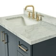 thumbnail image 4 of Ariel Taylor 37 In. Left Offset Rectangle Sink Vanity With Carrara White Marble Countertop In Midnight Blue, 4 of 10