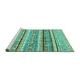 thumbnail image 2 of Ahgly Company Machine Washable Indoor Rectangle Abstract Turquoise Blue Modern Area Rugs, 7' x 10', 2 of 4
