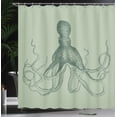 thumbnail image 3 of Ambesonne Octopus Shower Curtain, Marine Animal Tentacles Art, 69"Wx70"L, Laurel Green, 3 of 4