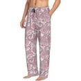 thumbnail image 3 of Mens Pajama Pants - Soft Sleep & Lounge Pants for Men, Pink Paisley Cuteness Casual PJ Bottoms Pants with Pockets, 3 of 5