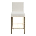 thumbnail image 3 of Lalia Modern Upholstered Square Back Counter Height Bar Stool with Metal Frame, Matte Gold, 3 of 13