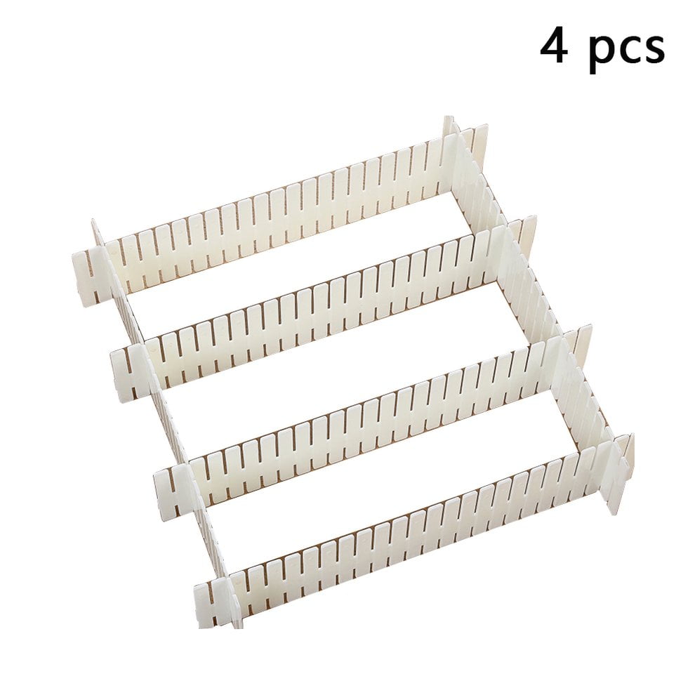 4pcs Adjustable Plastic Drawer Divider DIY Storage Shelves Household