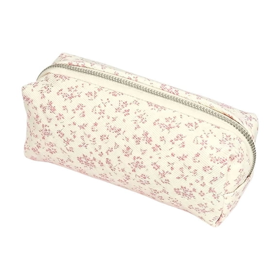 Pencil Case for Women with Large Capacity Aesthetic Floral Farmhouse Style Pouch for Stationery and Makeup