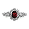 thumbnail image 2 of 925 Sterling Silver Polished Garnet and Diamond Ring Size 7 Ring for Women - .02 dwt .64 cwt, 2 of 5